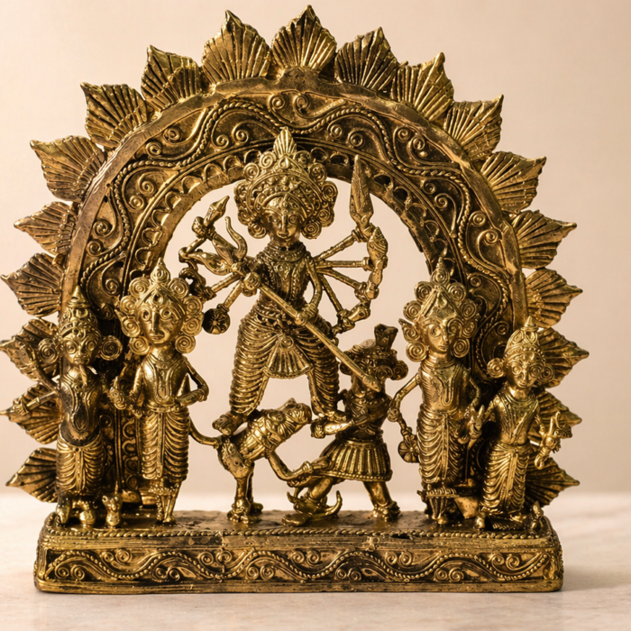 Mahishasura Mardini – The Divine Warrior (Dokra Art)