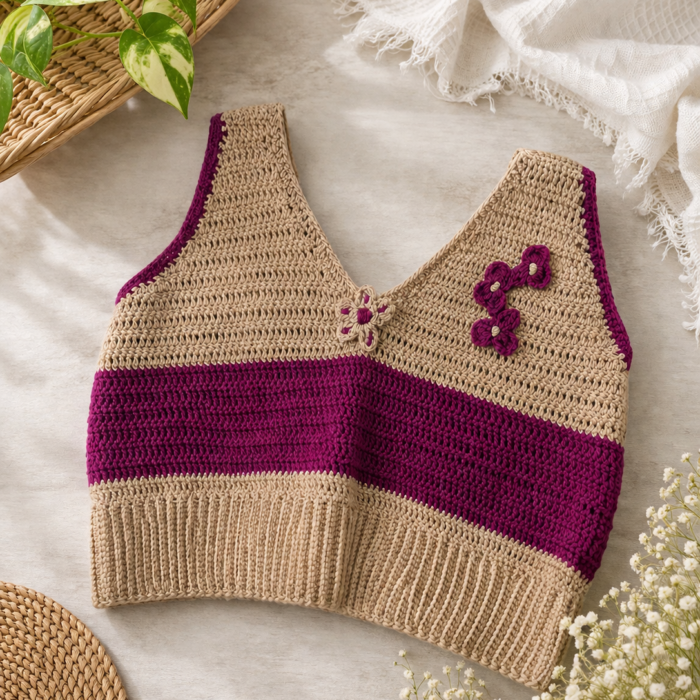 Royal Bloom Knit Top