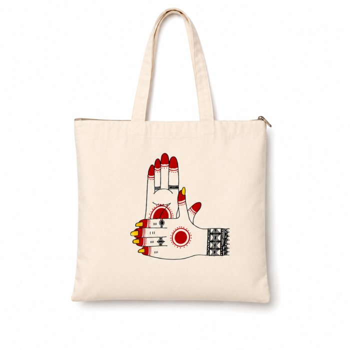 Mudra 1 Hand Painted Tote Bag