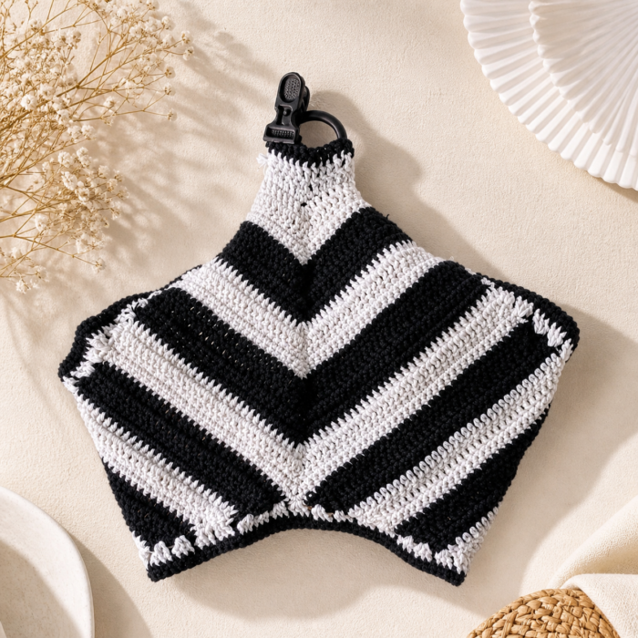 Black & White Crochet Crop Top