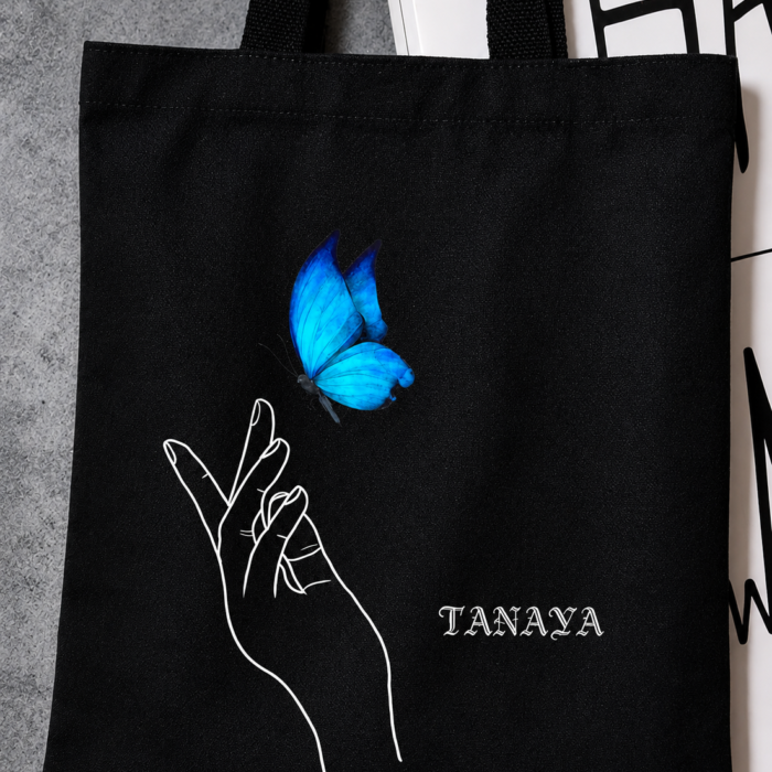 Tanaya Signature Black Canvas Tote