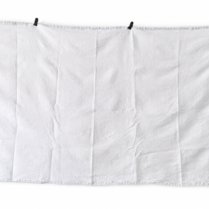 Ivory Whisper Kantha Quilt