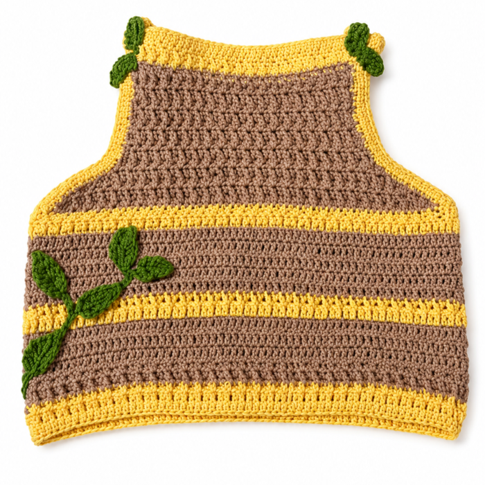 Crochet Leaf Detail Fashion Top